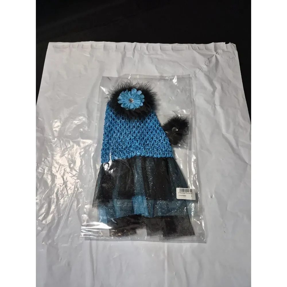 Dog , Cat Dress Tutu Black Blue Pet Outfit Size S Holloween Costume Puppy Skirt